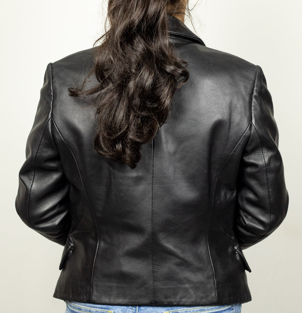 Women’s Double Breasted Leather Jacket
