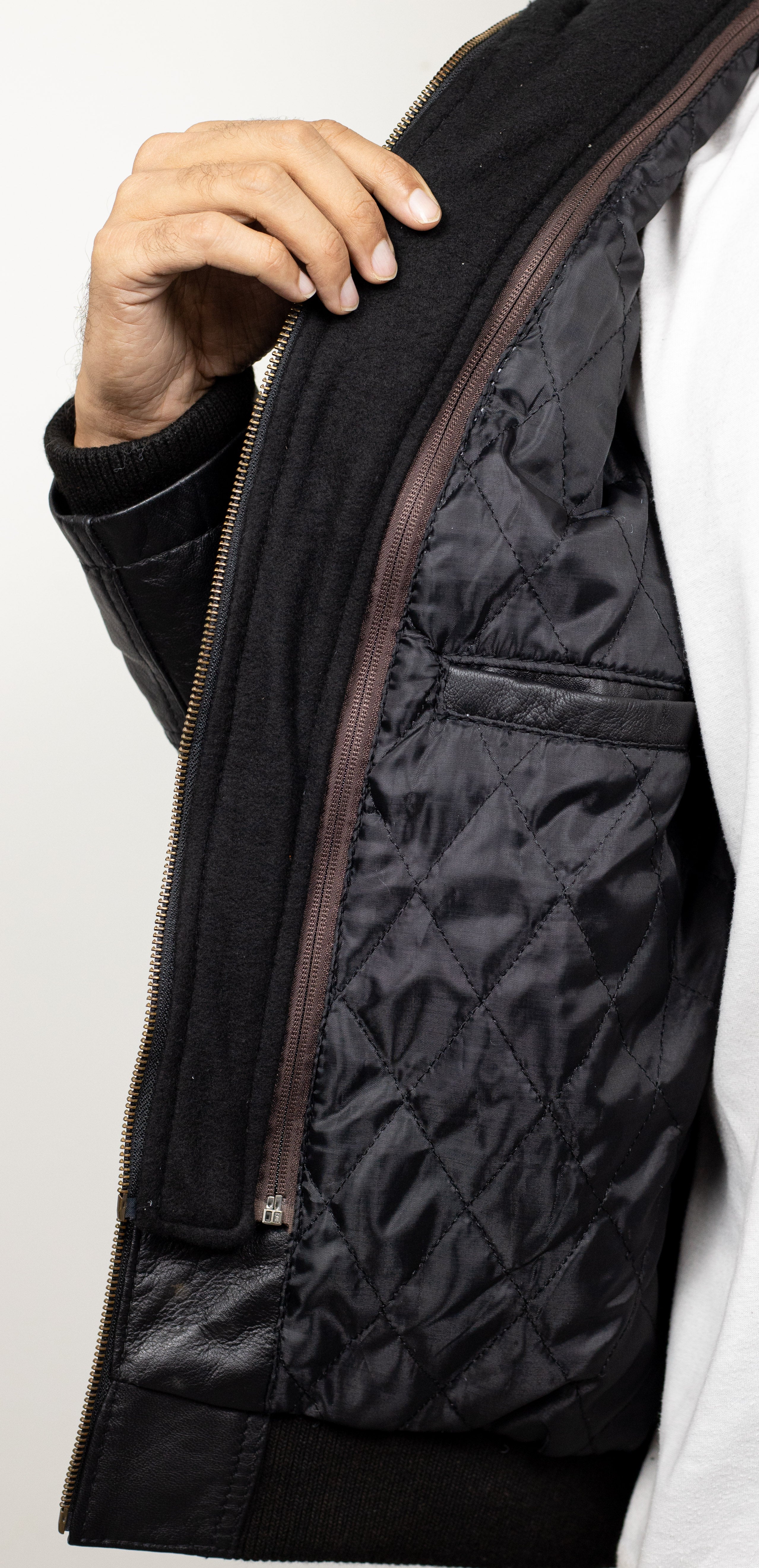 Hooded Black Leather Jacket