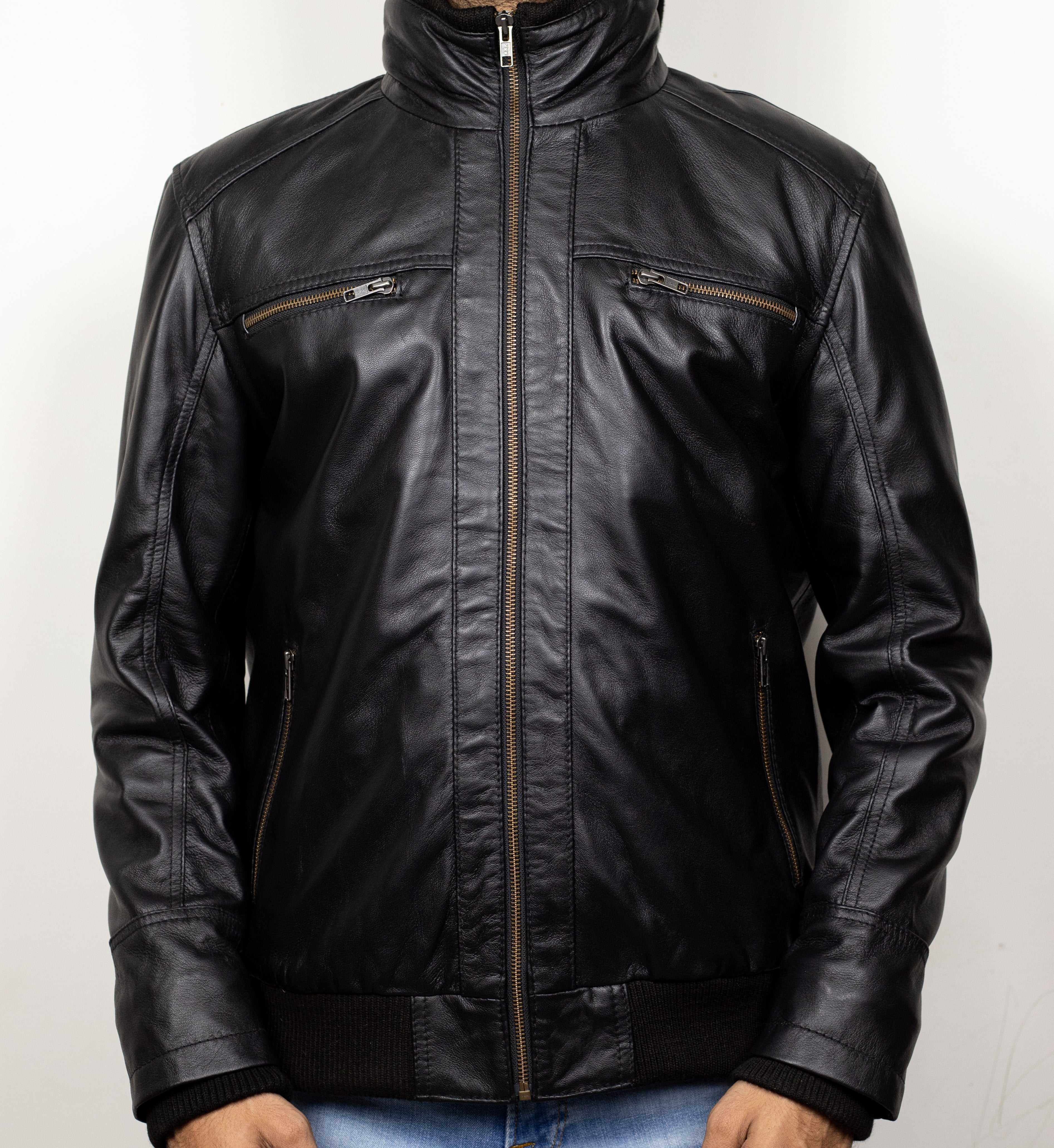 Hooded Black Leather Jacket