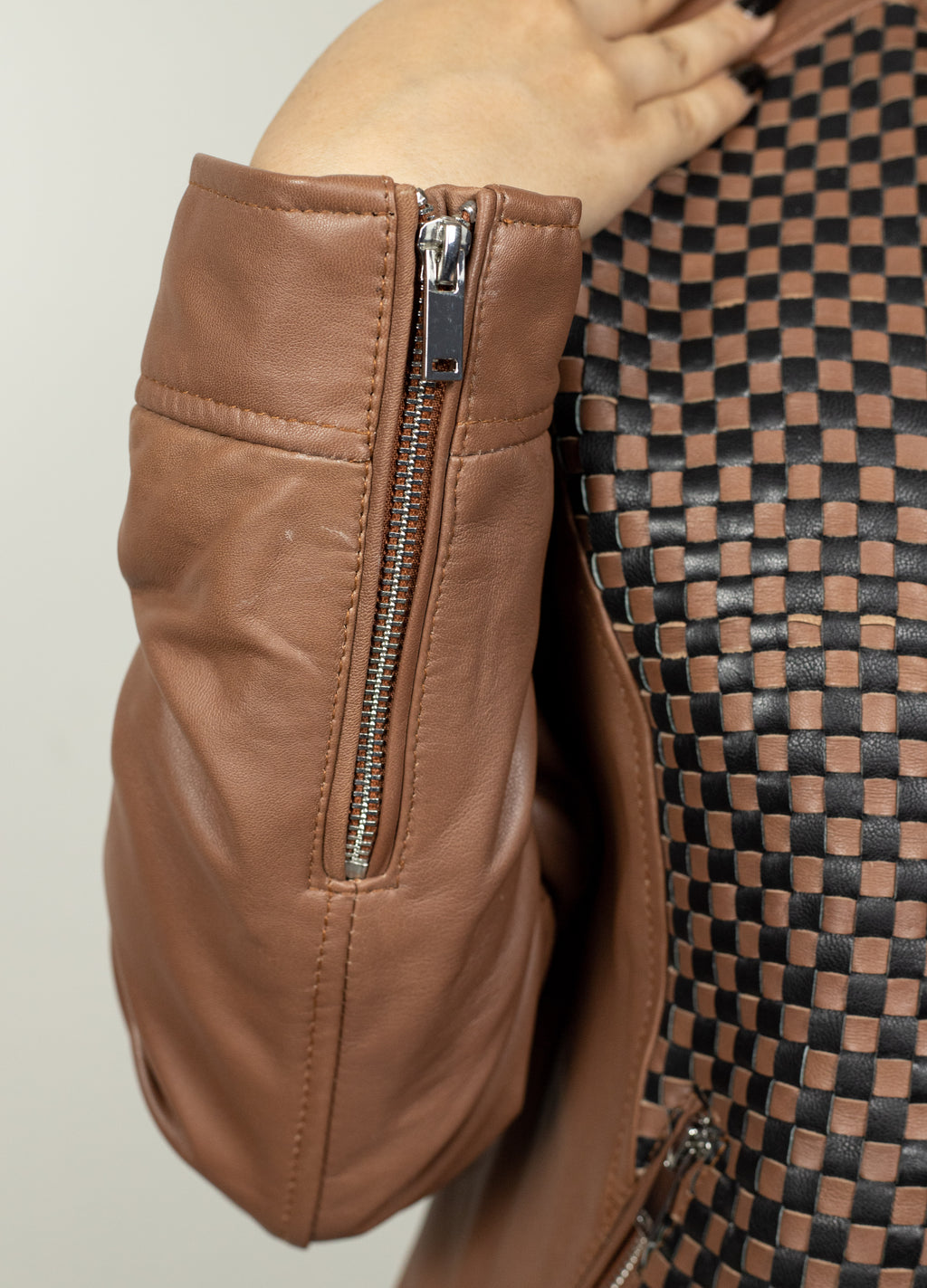 Women Cafe Racer Brown Leather Jacket